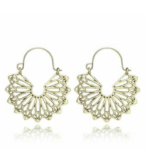 New 18k gold plated tribal earrings - Picture 2 of 3